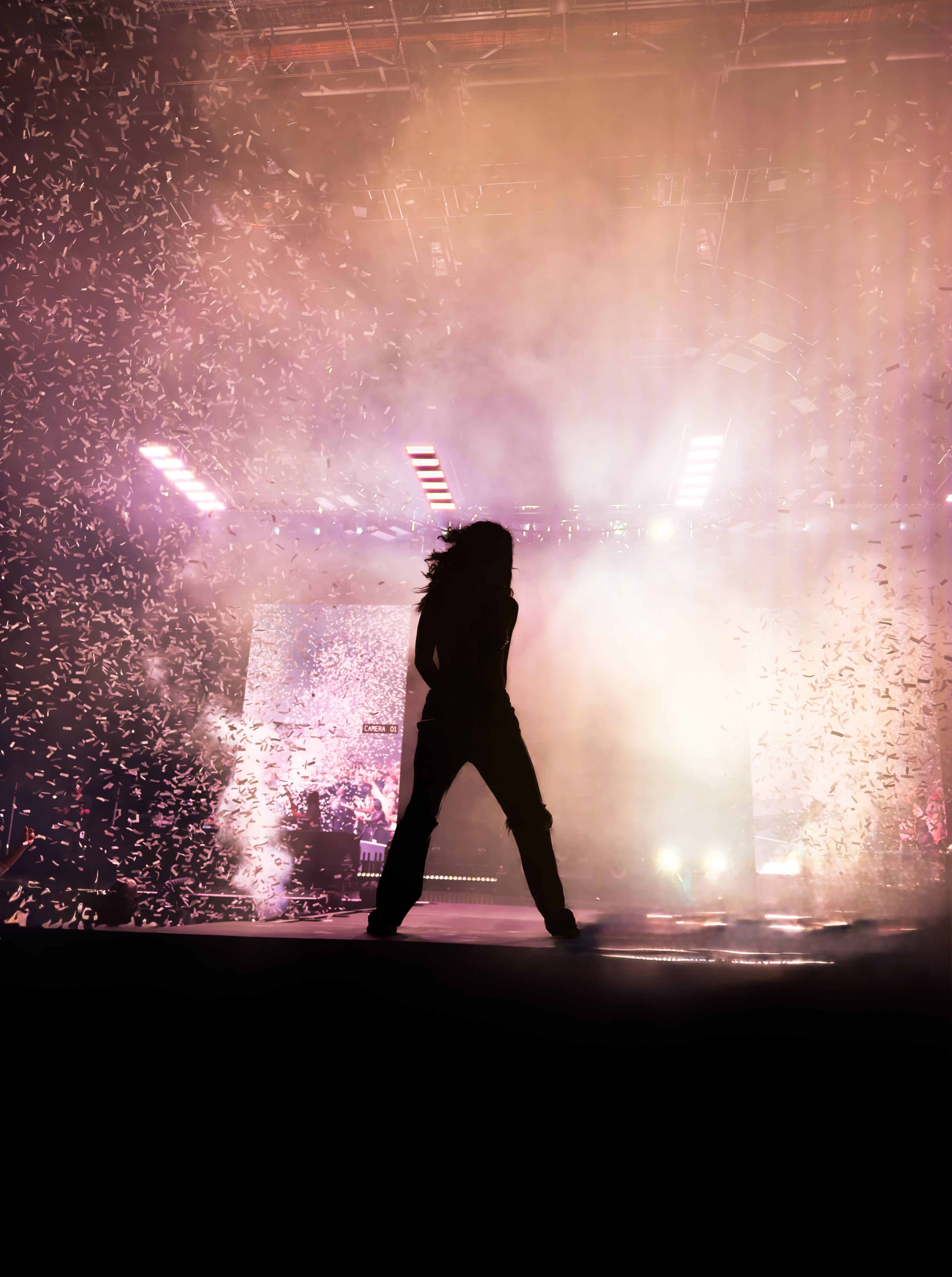 Live performance in dramatic lighting