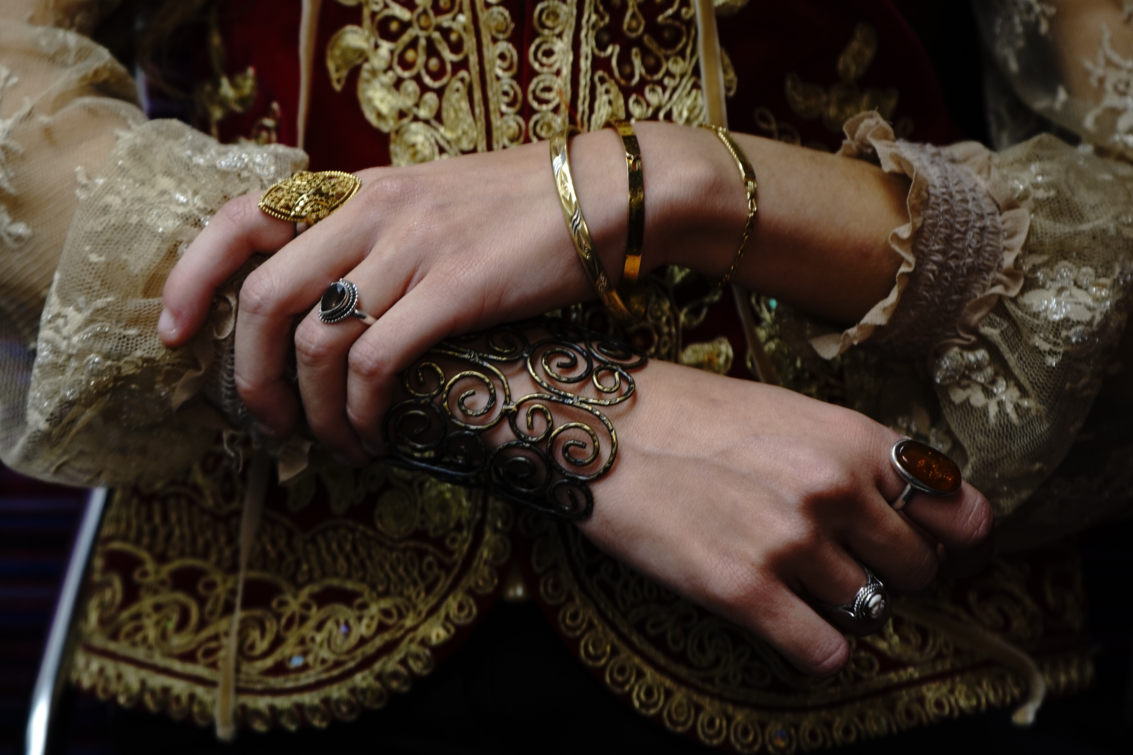 Portrait with ceremonial textures